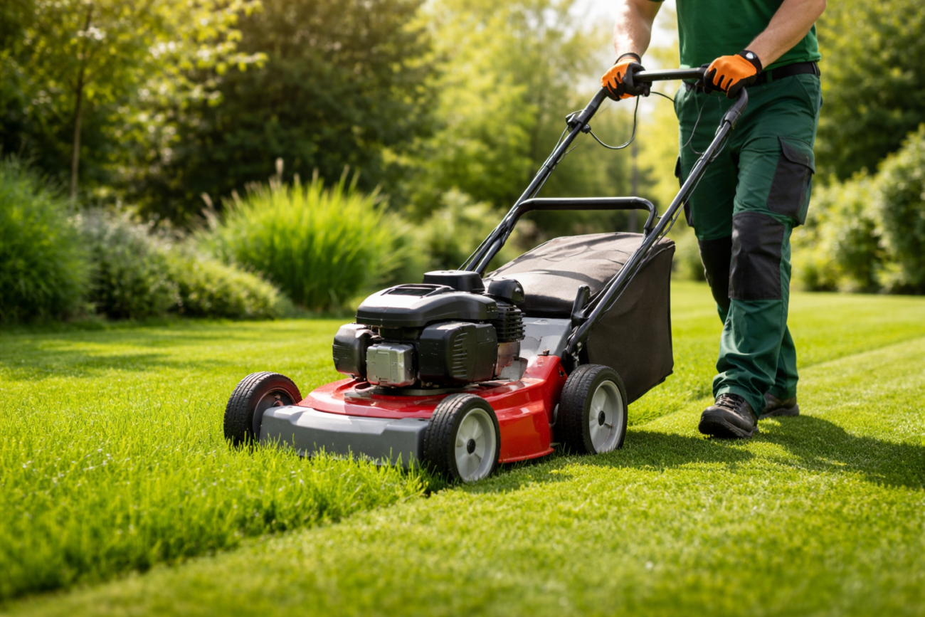 Kosiarka kosi trawę